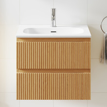 Panama 600mm Oak Vanity & LED Mirror Package
